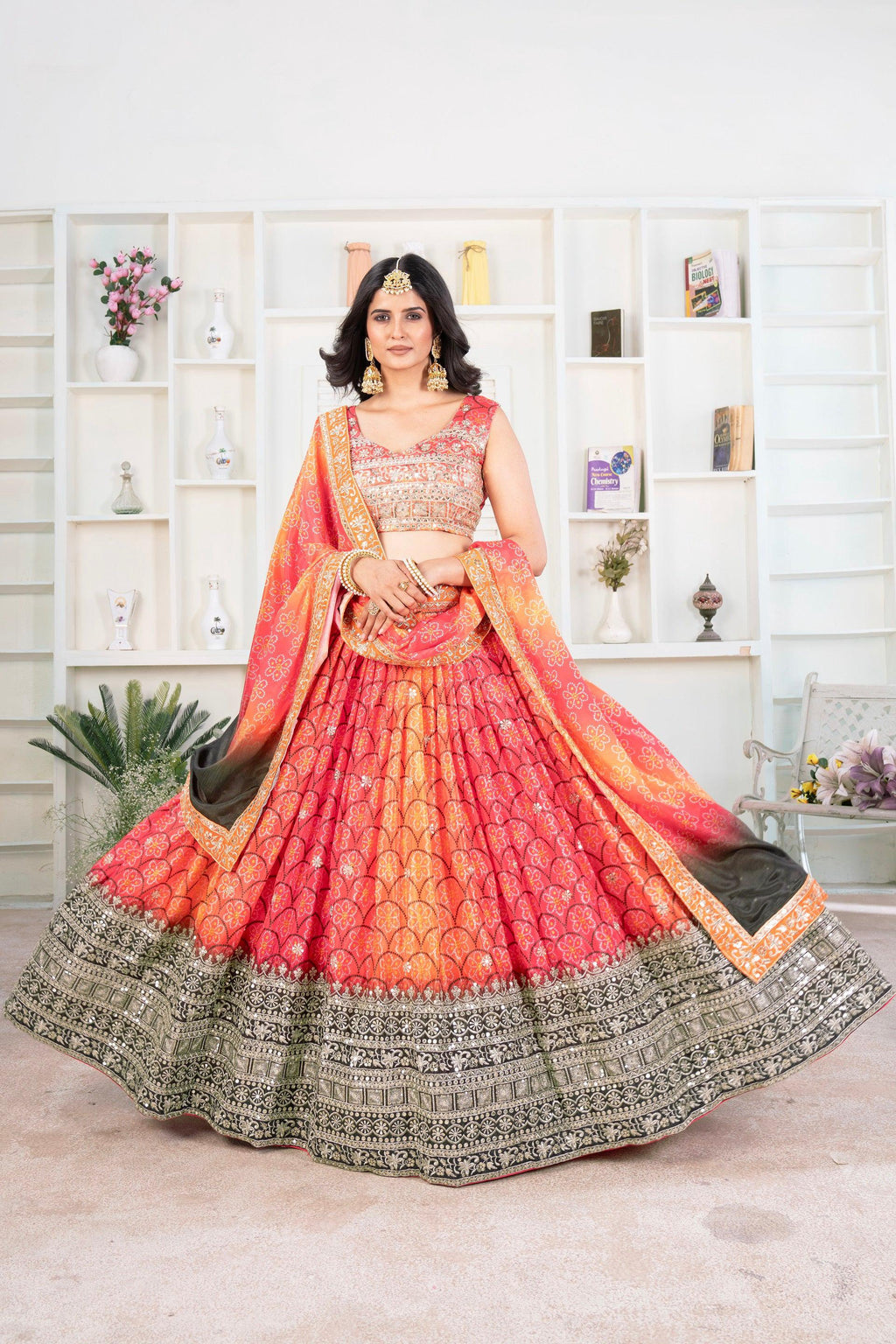 Lehenga Mart Designer Wedding Lehenga Choli For Women - Orange