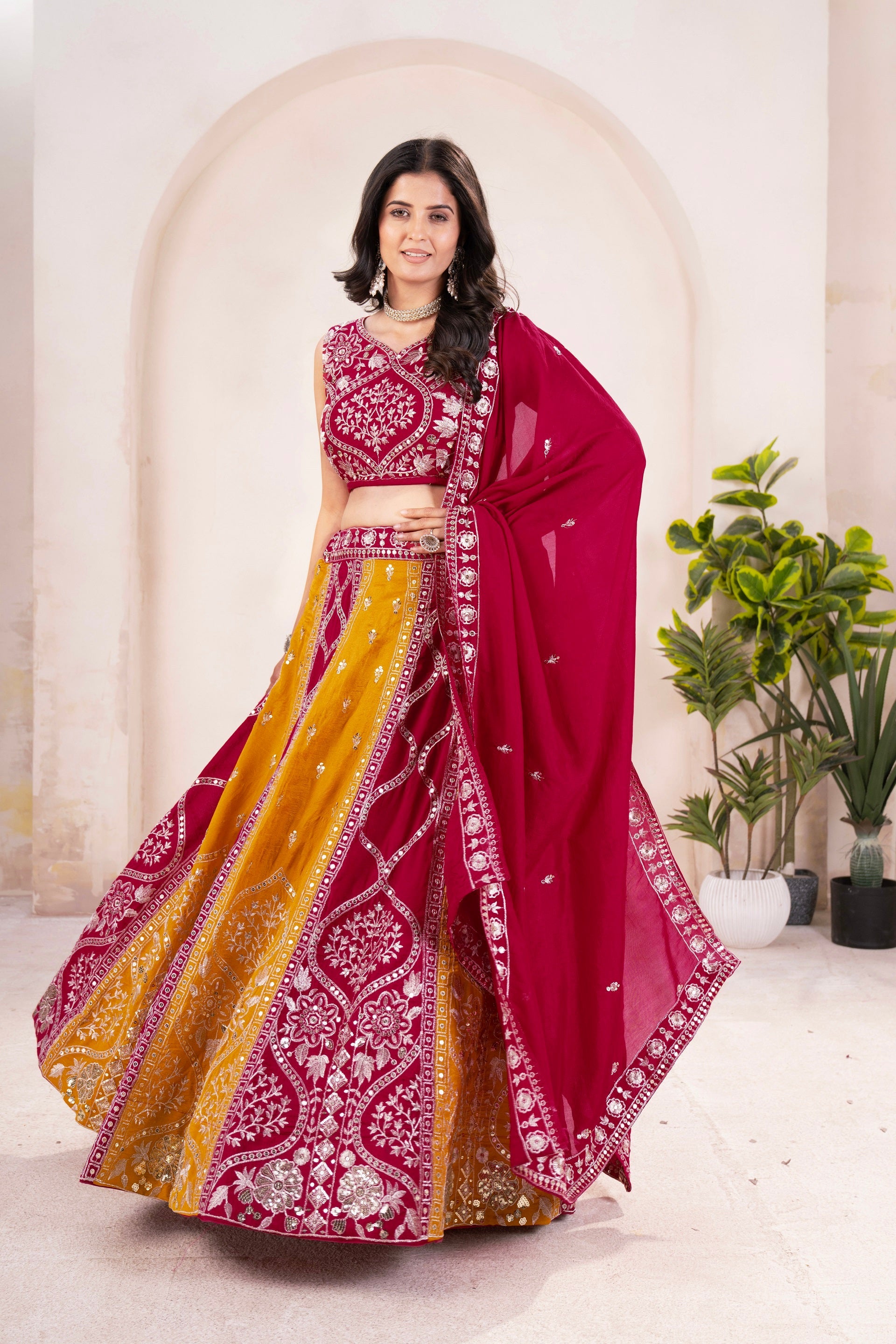 Lehenga Mart Designer Wedding Lehenga Choli For Women - Pink