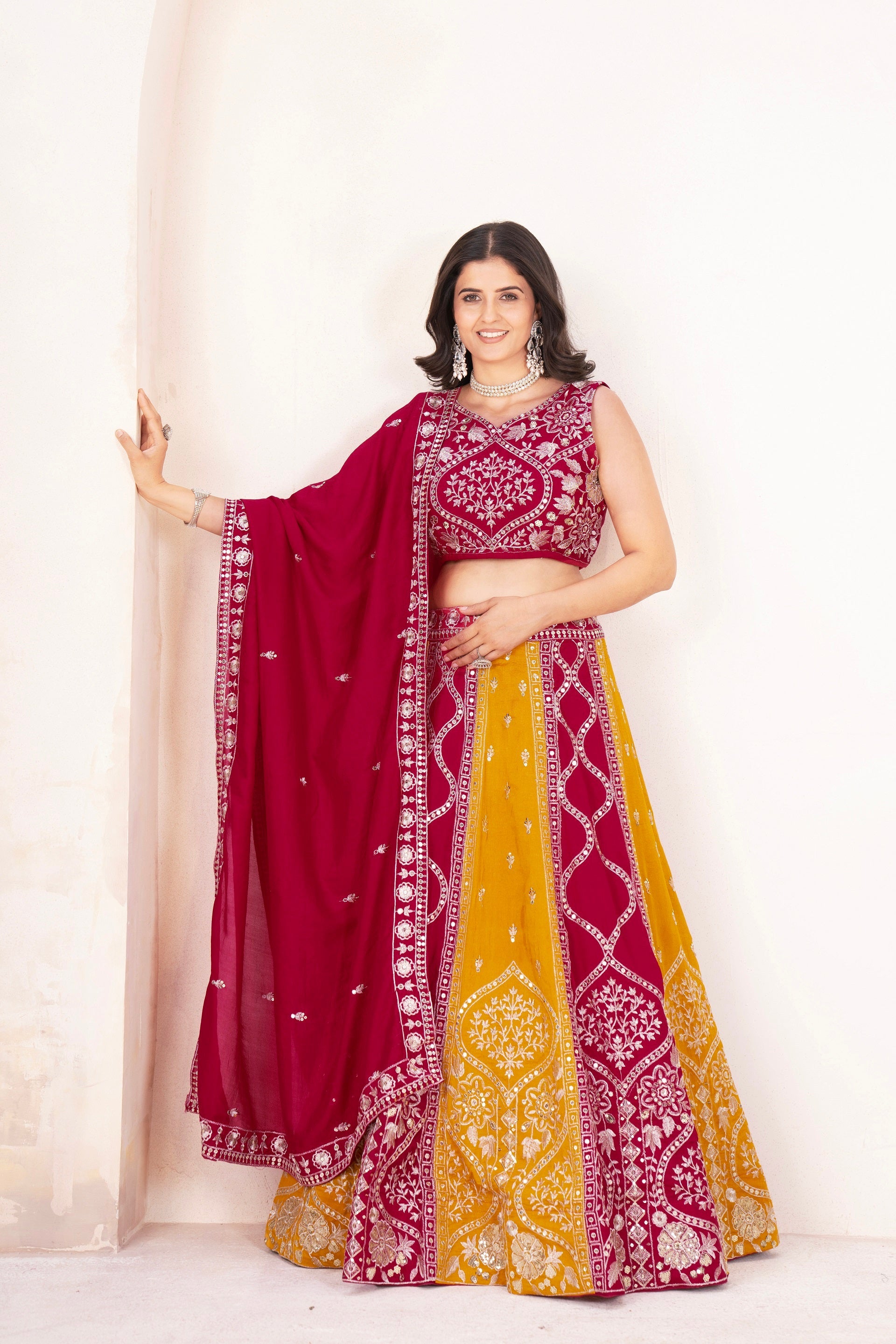 Lehenga Mart Designer Wedding Lehenga Choli For Women - Pink