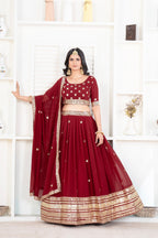 Lehenga Mart Designer Wedding Lehenga Choli For Women - Red