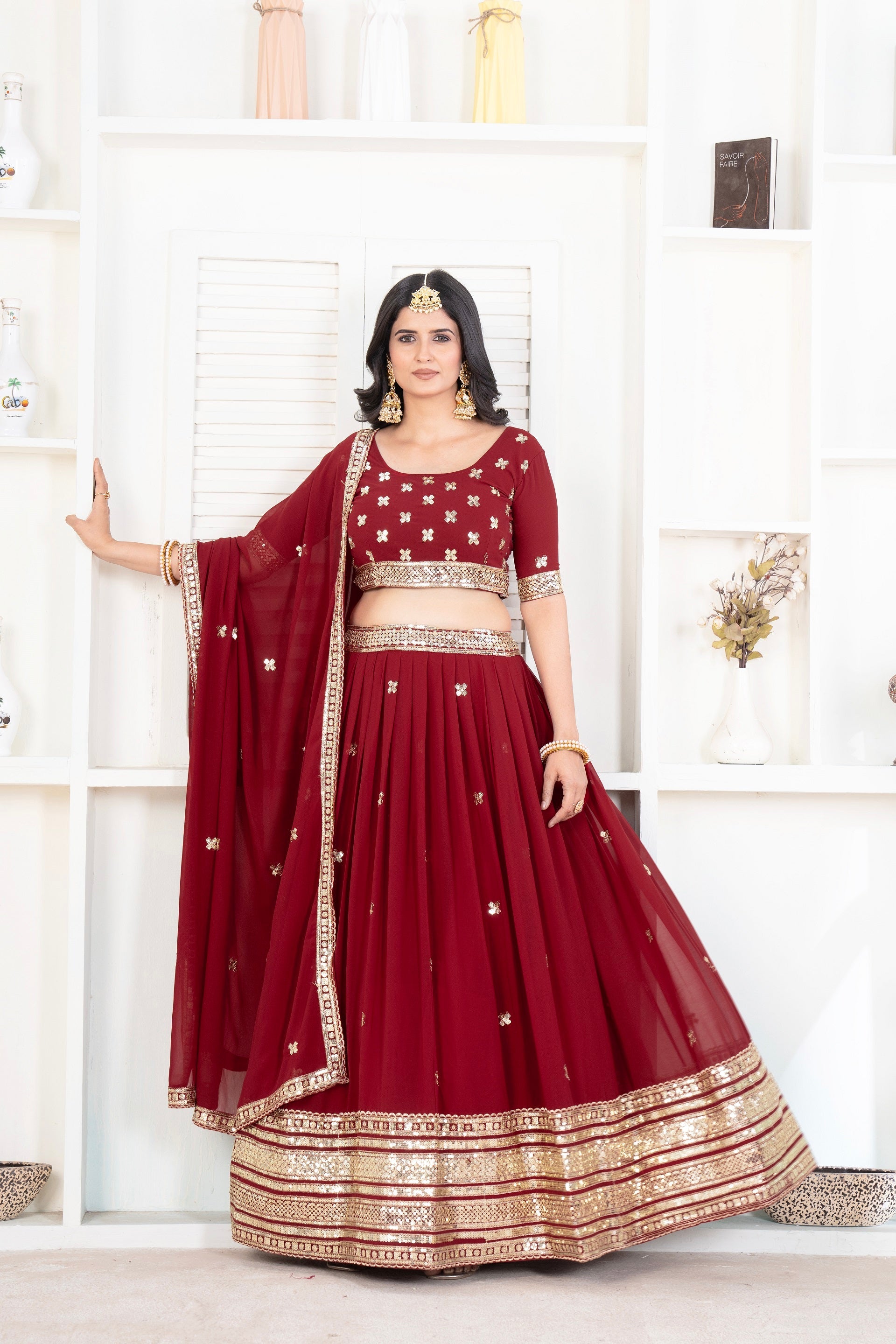 Lehenga Mart Designer Wedding Lehenga Choli For Women - Red
