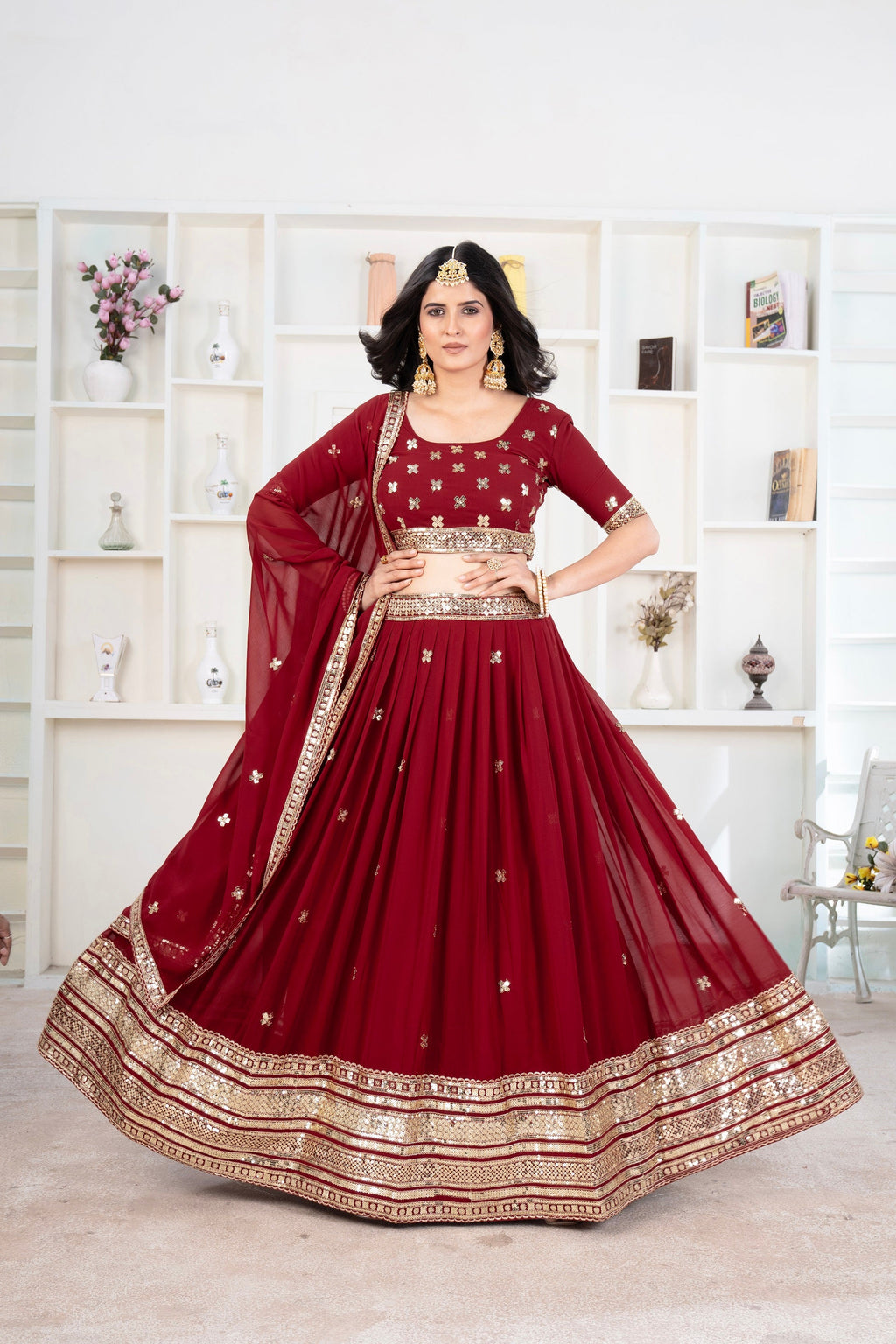 Lehenga Mart Designer Wedding Lehenga Choli For Women - Red
