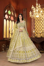 Lehenga Mart Designer Wedding Lehenga Choli For Women - Parrot Green