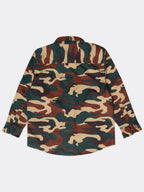 Manet Boys Full Sleeves Camouflage Printed Shirt - Green