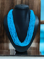 Inhanns Handmade Beaded Multilayer Necklace, 20 Layers - Skay Blue
