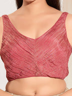 Joban Fashion Onion Pink Tissue Padded Blouse With Sweetheart Neck Sleeveless - Distacart