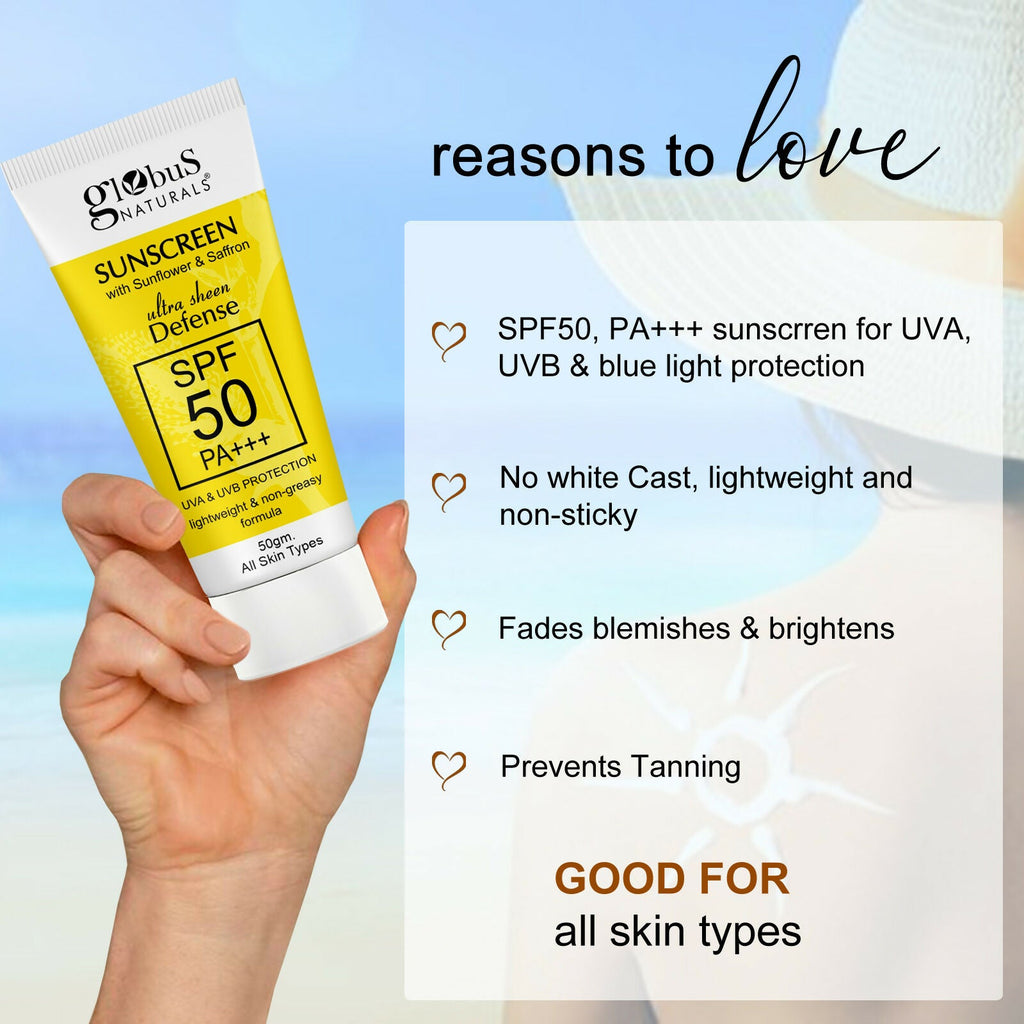 Globus Naturals Sunscreen with Ultra Sheen Defense - Distacart