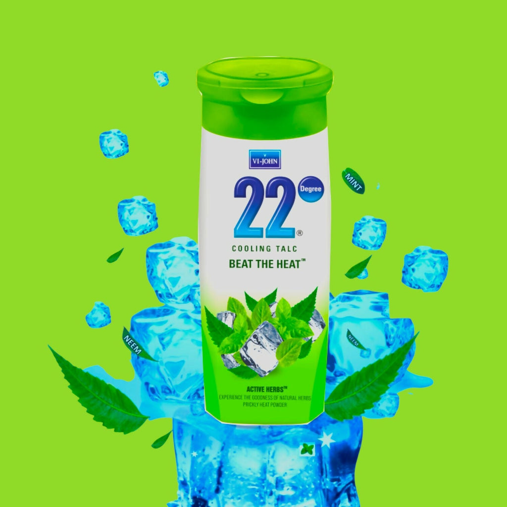 VI-JOHN 22 Degree Cooling Talc Beat the Heat Neem and Mint
