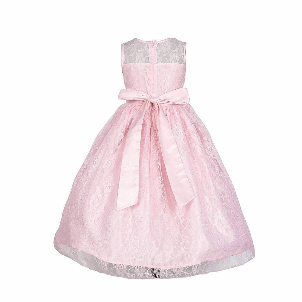 Asmaani Baby Girl's Pink Colour Satin A-Line Maxi Full Length Dress (AS-DRESS-22165)