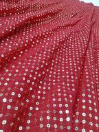 Jyoti Fashion Gorgeous Gajri Red 5MM Ton To Ton Red Thread Embroidery Faux Georgette Lehenga Choli with Dupatta