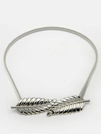 NVR Women Circular Silver Plated Stretchable Metal Belt