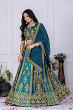 Lehenga Mart Blue Georgette Desigenr Wedding Lehnega Choli