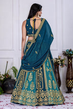 Lehenga Mart Blue Georgette Desigenr Wedding Lehnega Choli