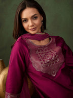 Sangria Woven Design Kurta & Trouser With Dupatta
