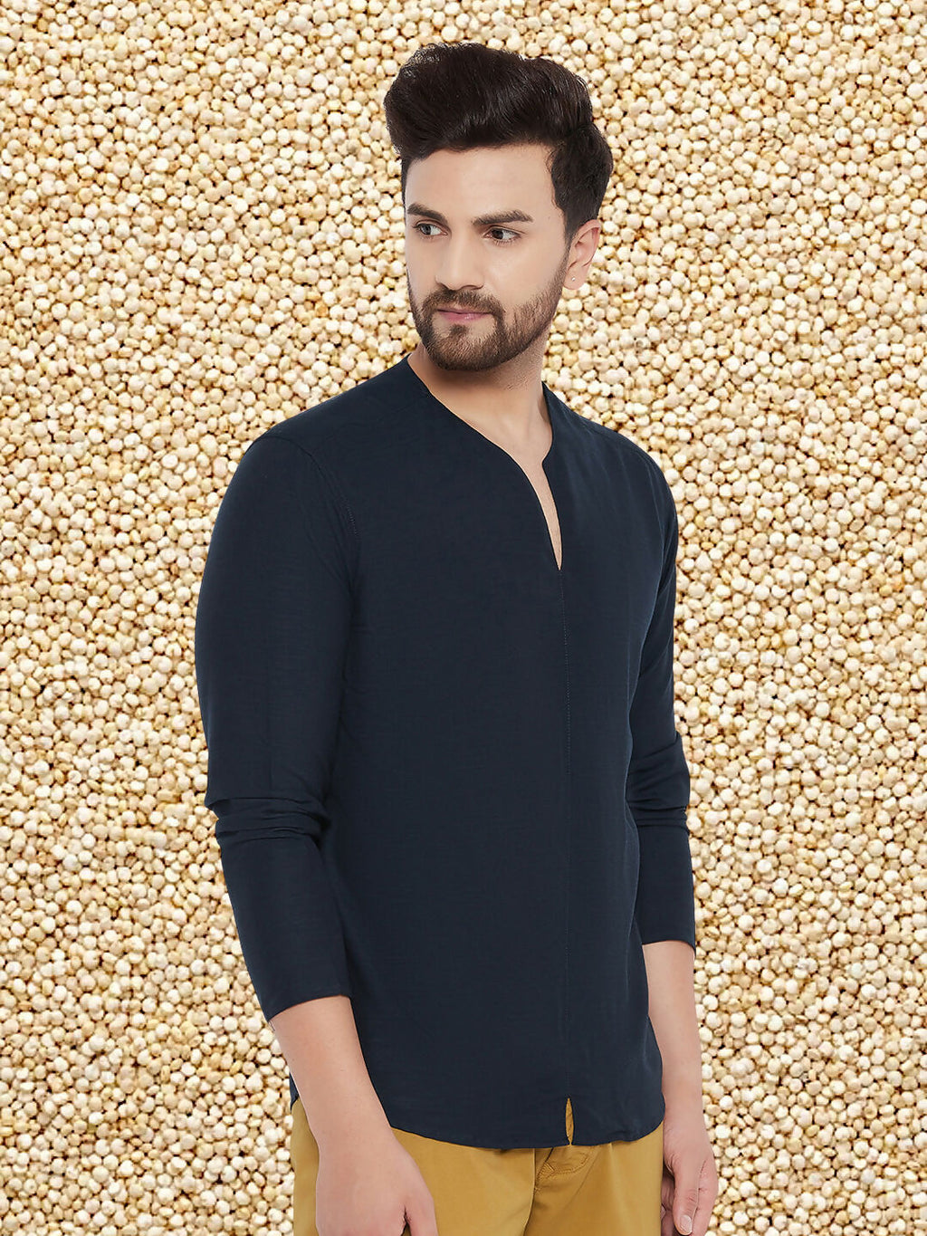 Even Apparels Men's Pure Cotton Blue Kurta
