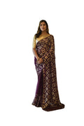 Vamika Purple Georgette Gota Work Saree