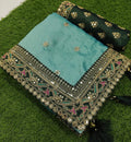 Vamika Sky Royal Vichitra Silk Sequins,Coding And Thread Multi Work And Havy Work Border Saree