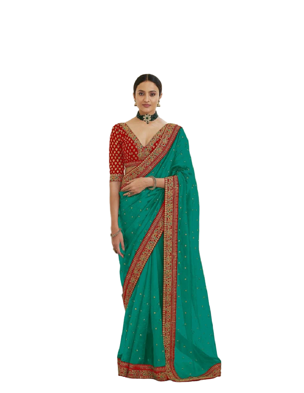 Vamika Sky Royal Vichitra Silk Sequins,Coding And Thread Multi Work And Havy Work Border Saree
