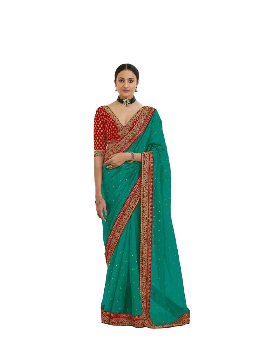 Vamika Sky Royal Vichitra Silk Sequins,Coding And Thread Multi Work And Havy Work Border Saree