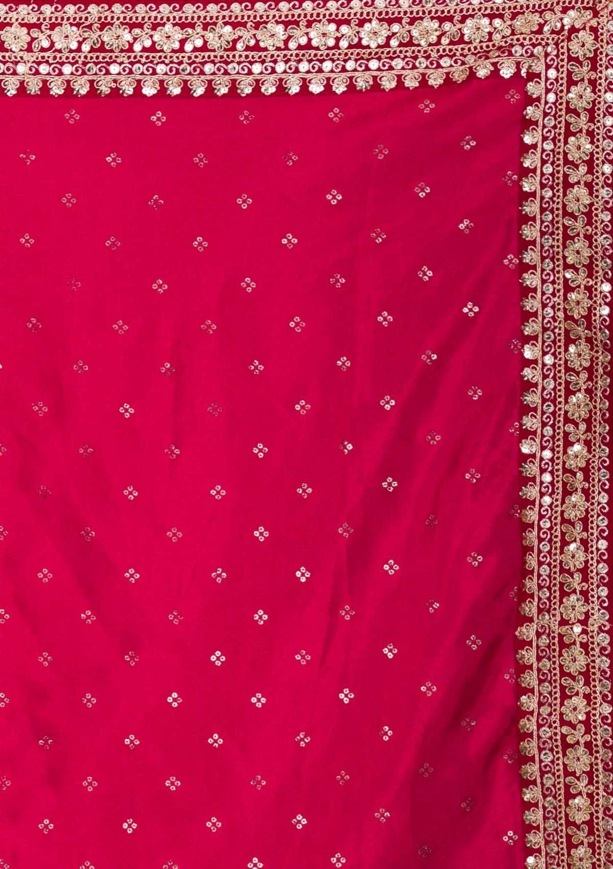Vamika Pink Chinon Zari Embroidery With Sequins Saree