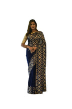Vamika Blue Georgette Gota Work Saree