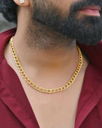 VOJ Gold-Polished Designer Circular Chain For Men