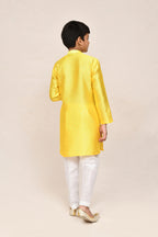 Joban Fashion Cotton Silk Yellow Kurta With Straight Fit Pant