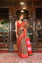 Very Much Indian Handloom Cotton Viscose Ilkal Saree Dual Tone Red Green - Distacart