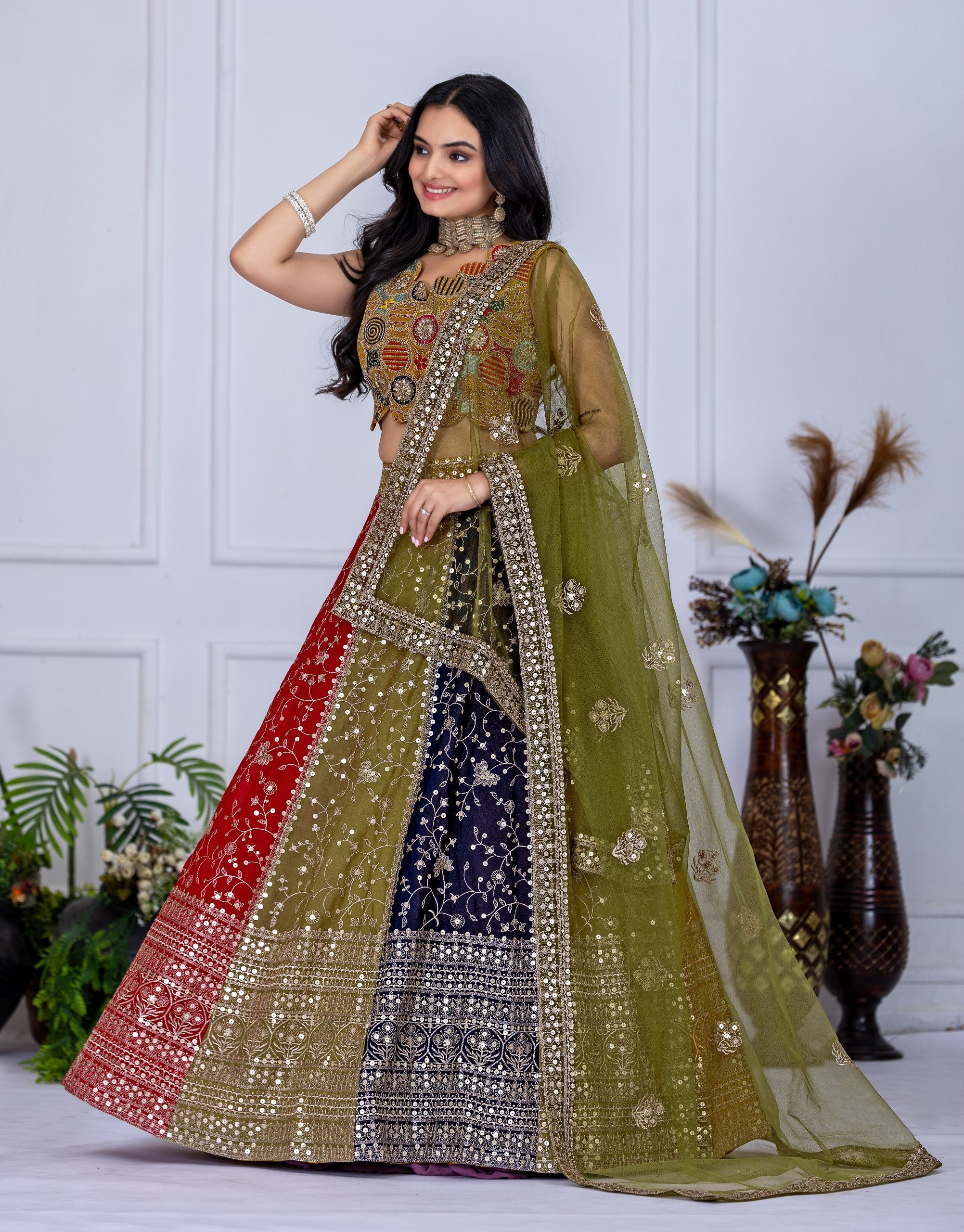 Lehenga Mart Designer Wedding Lehenga choli for Women - Multicolor