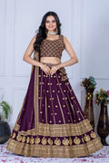 Lehenga Mart Designer Wedding Lehenga choli for Women - Wine