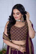 Lehenga Mart Designer Wedding Lehenga choli for Women - Wine