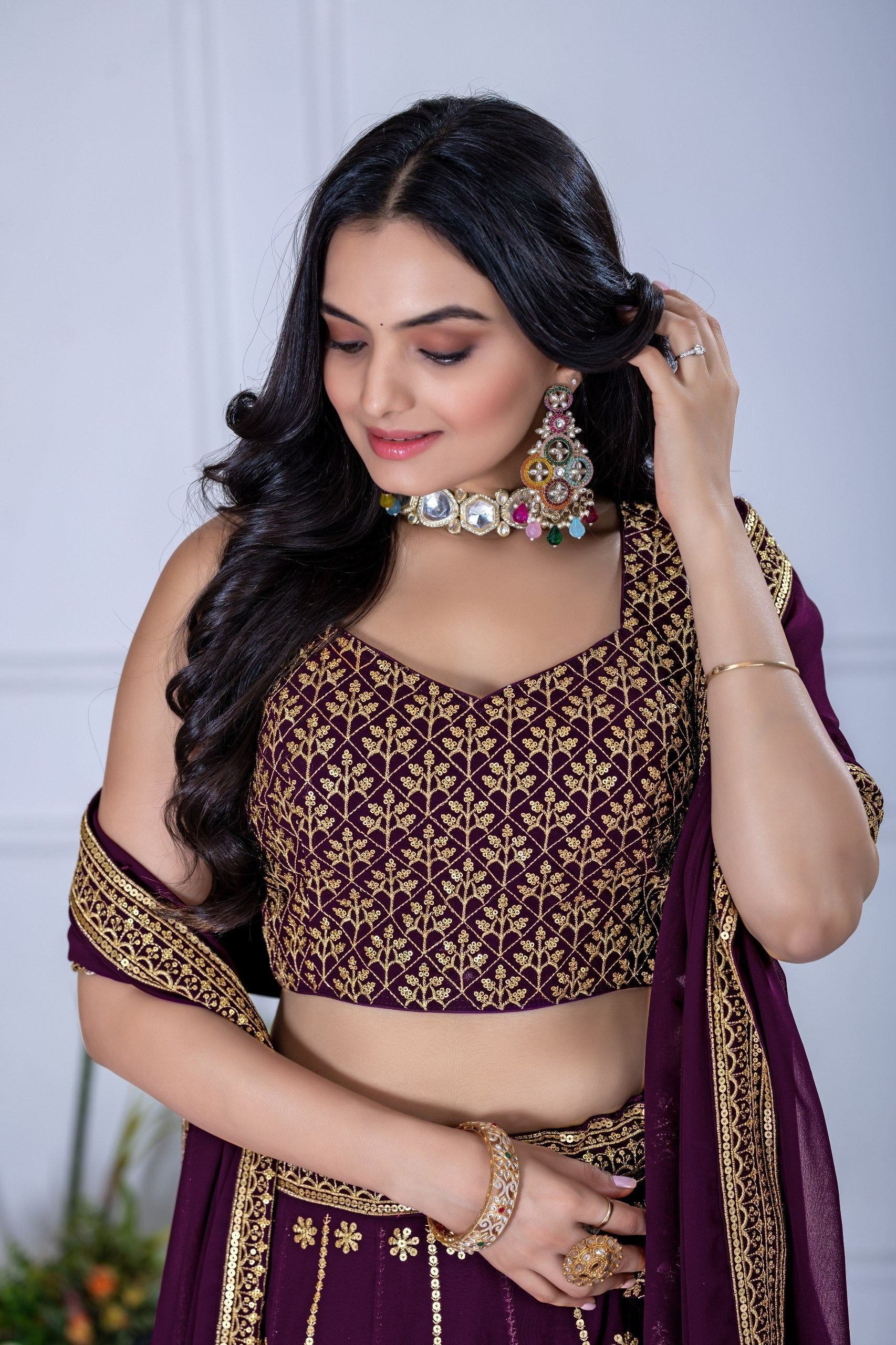 Lehenga Mart Designer Wedding Lehenga choli for Women - Wine