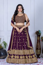 Lehenga Mart Designer Wedding Lehenga choli for Women - Wine