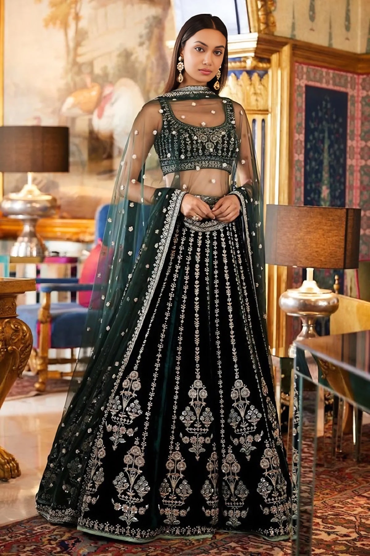 Lehenga Mart Designer Wedding Lehenga Choli For Women - Green