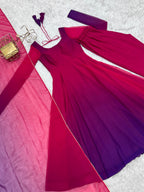 Evanik Pink Pure Soft Georgette Colorful Padding Anarkali Suit - Distacart