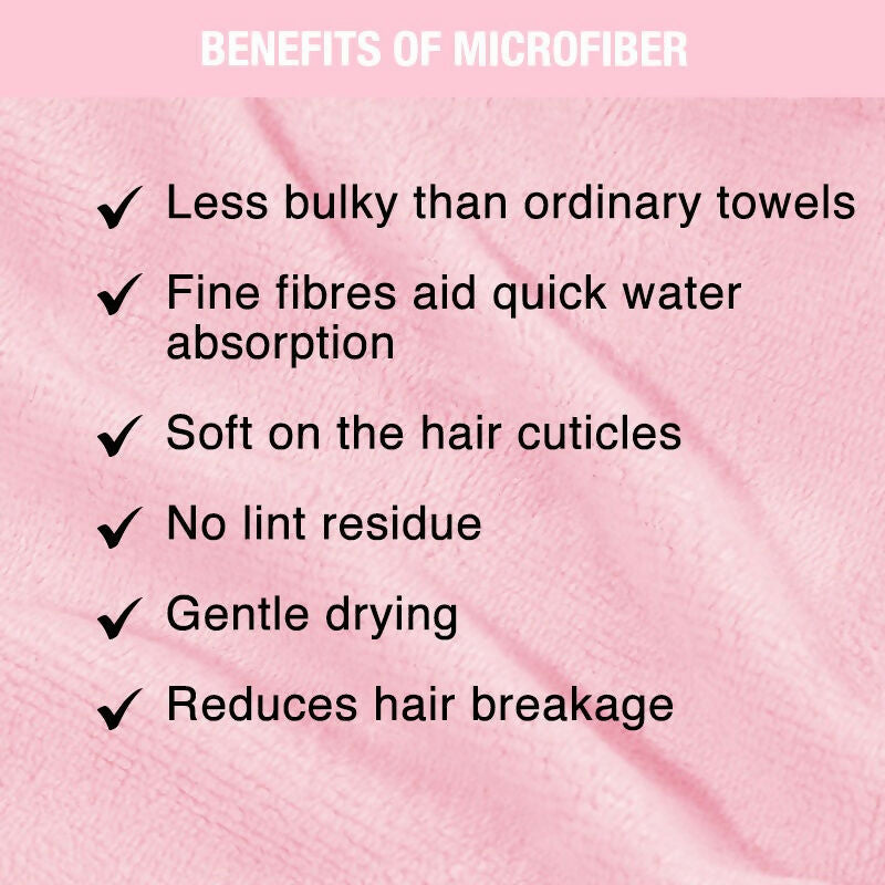 Nykaa Naturals Microfiber Hair Wrap for Frizz Free & Shiny Hair - Pink