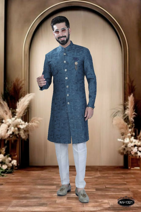 Joban Fashion Men's Blue TR Kurta with Pyjama