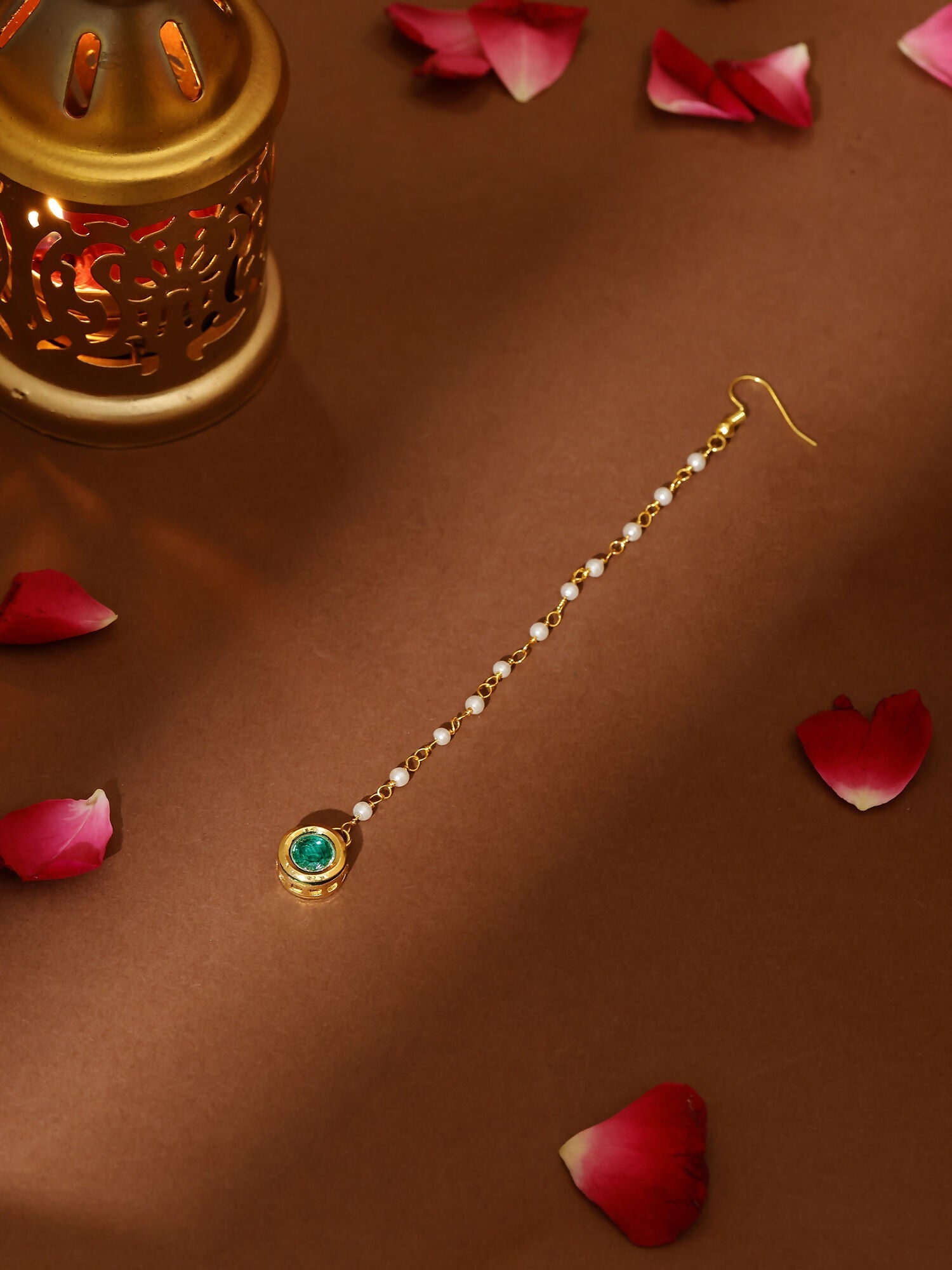 Ruby Raang Green Meenakari Kundan Maang Tikka - Distacart