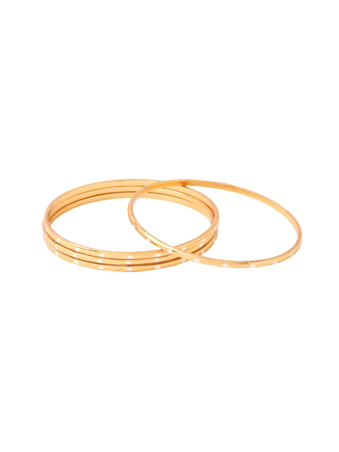 NVR Women's Set of 4 Gold-Plated Traditional Bangles - Distacart