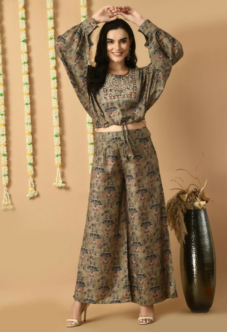 Joban Fashion D.Green Maslin Kurta Set
