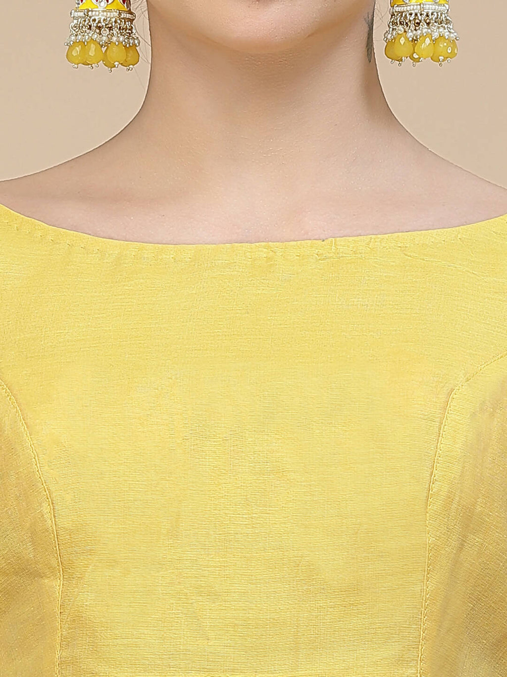 Yellow Silk Blend Woven Design Saree With Unstitched Blouse Piece - Aloki