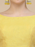 Yellow Silk Blend Woven Design Saree With Unstitched Blouse Piece - Aloki