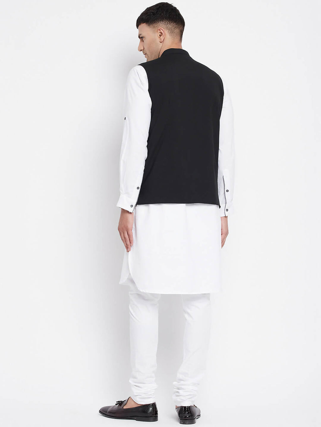 Even Apparels Black Pure Cotton White Kurta Sets With Eid Insignia Jackets PW668-CHA - Distacart