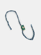 NVR Women & Men Set of 2 Turquoise Blue Lotus Shape Kundan-Studded & Beaded Handcrafted Wraparound Rakhi Set With Roli Chawal - Distacart