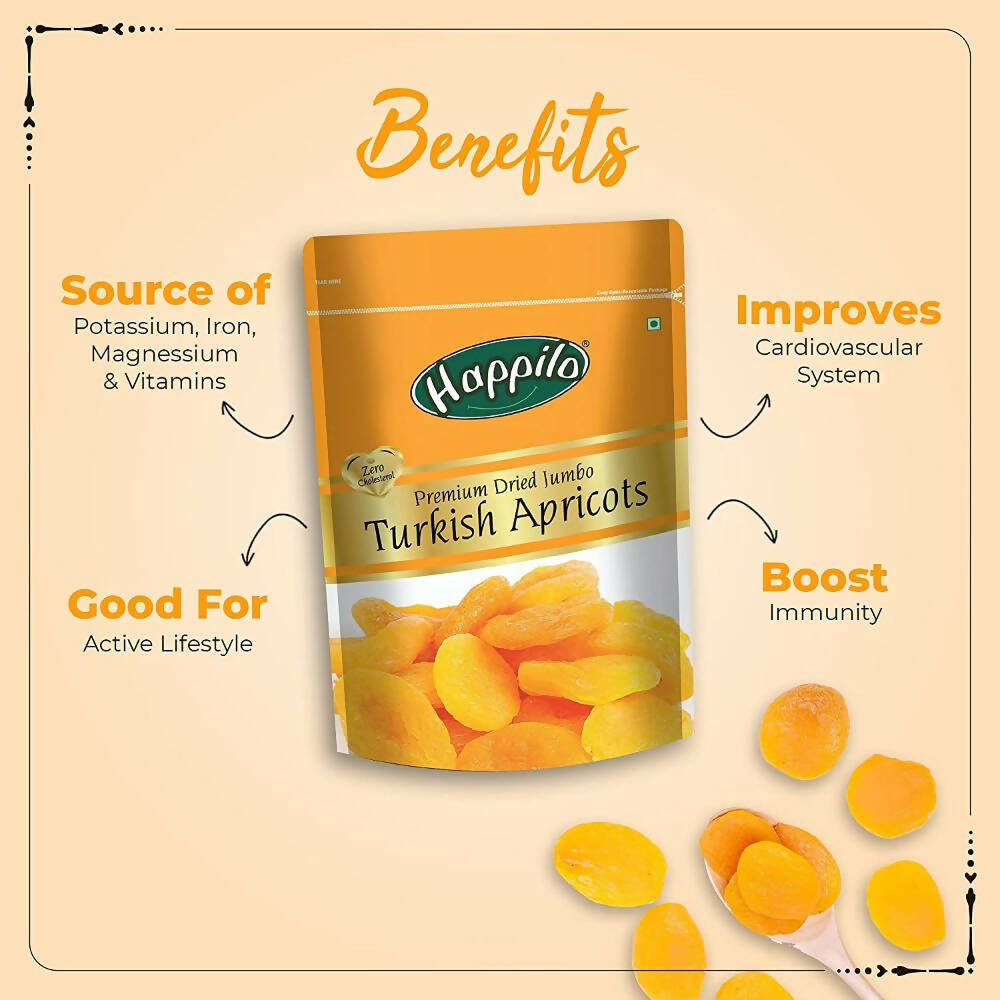 Happilo Premium Californian Almonds, Walnuts Inshell, Afghani Anjeer & Turkish Apricot Combo - Distacart