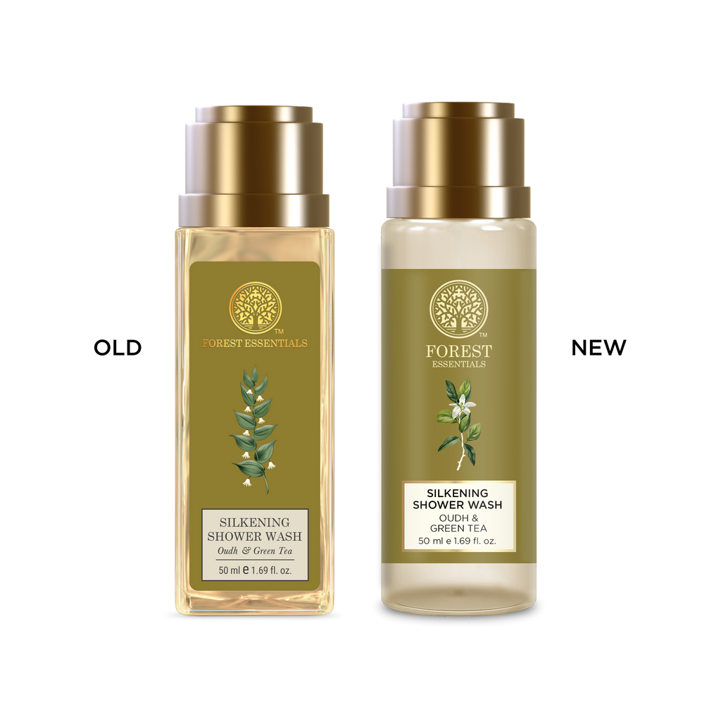 Forest Essentials Travel Size Silkening Shower Wash Oudh & Green Tea