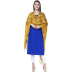 A R SILK Yellow Color Window square Cotton Dupattas and Chunnis