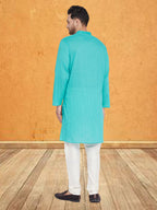 Even Apparels Men's Pure Cotton Green Kurta
