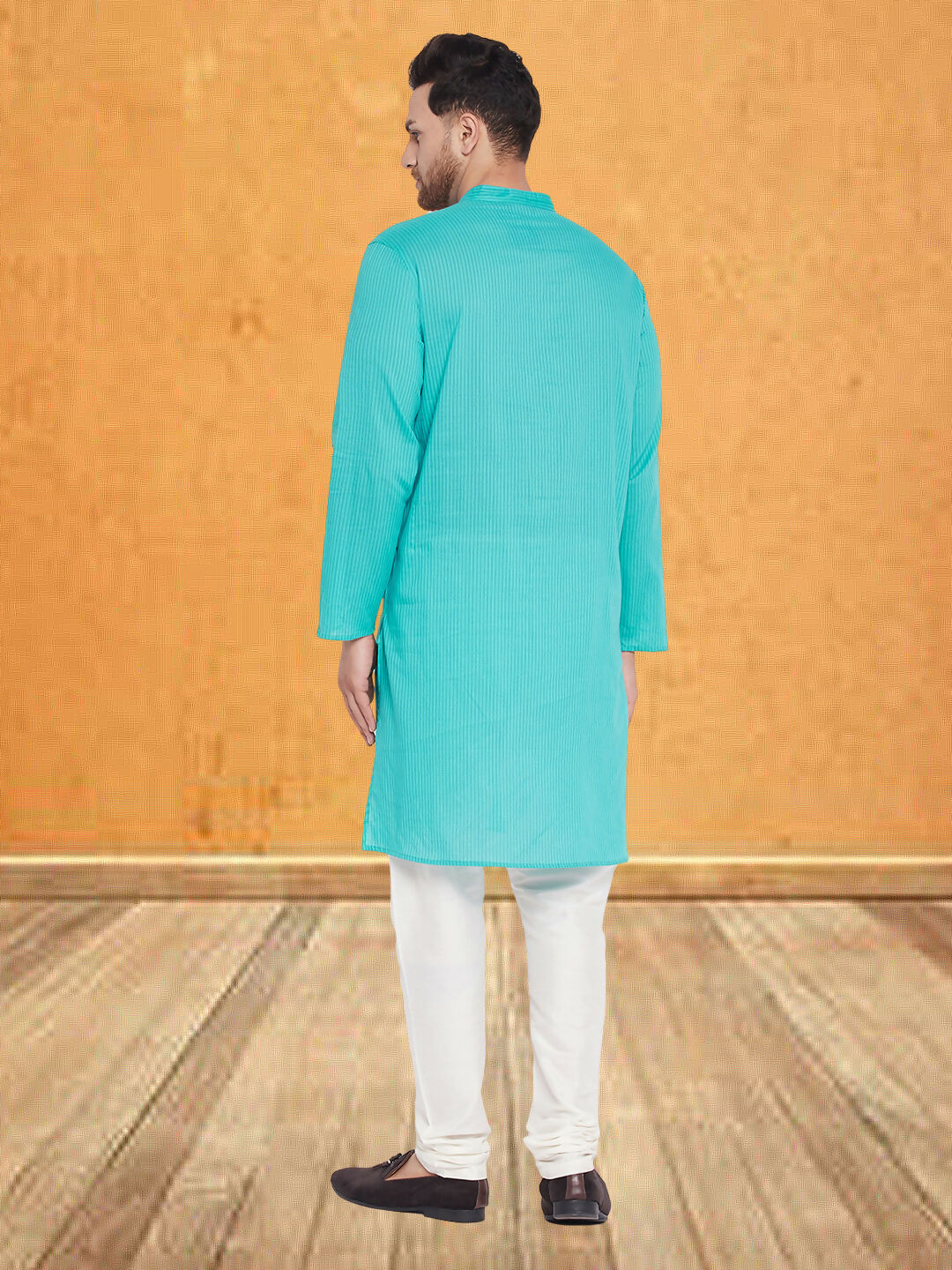 Even Apparels Men's Pure Cotton Green Kurta