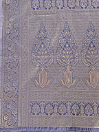 Shree Shyam Fashion Aura Silk Cream Navy Blue Banarasi Silk Saree